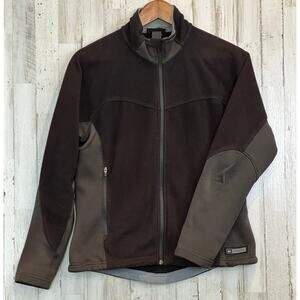REI Thermal Fleece Jacket Medium Full Zip Black Gray Outdoor Ski Hiking Gorpcore